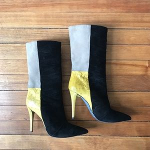 Narciso Rodriguez Colorblock Pleated Boots